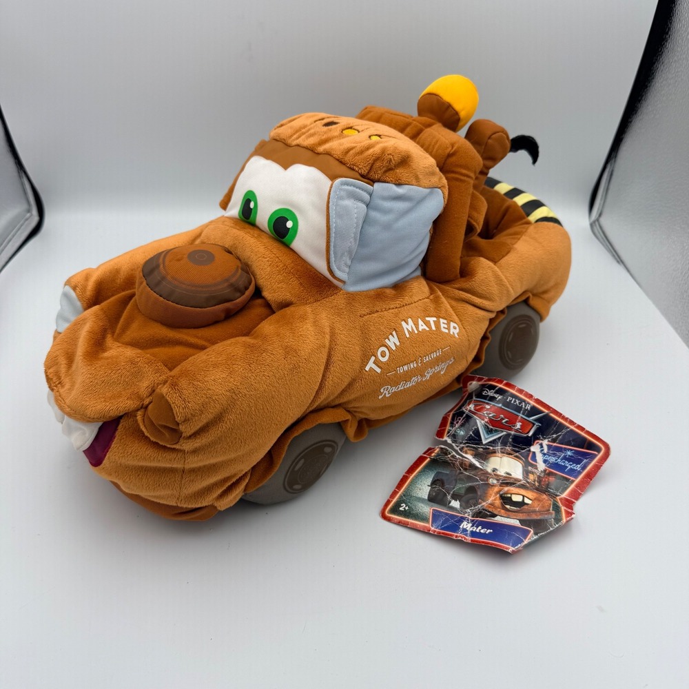 Disney Pixar Cars Tow Mater Plush Stuffed Toy Truck Mattel Brown 10 inch